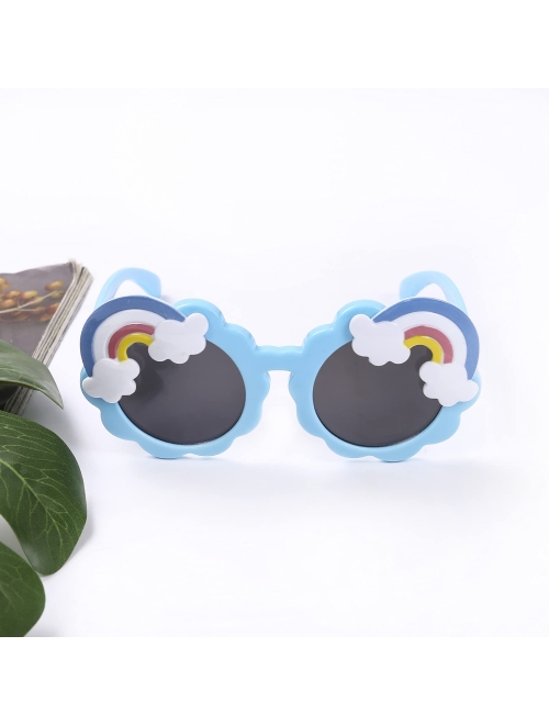 Resungoo Sunglasses for Kids Round Flower Cute Glasses UV 400 Protection Children Girl Boy Gifts