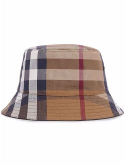 check print bucket hat