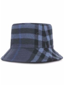 check wool-cashmere bucket hat