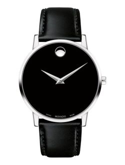 Men's Swiss Museum Classic Black Leather Strap Watch 40mm (0607269)