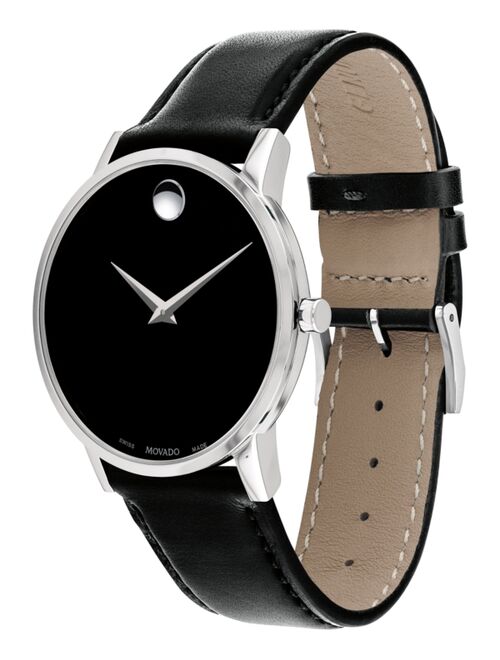 Movado Men's Swiss Museum Classic Black Leather Strap Watch 40mm (0607269)