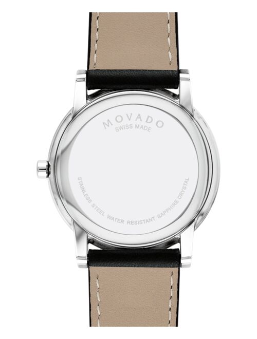 Movado Men's Swiss Museum Classic Black Leather Strap Watch 40mm (0607269)