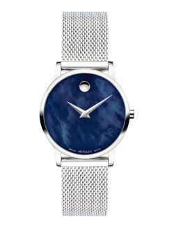 Women's Swiss Museum Classic Stainless Steel Mesh Bracelet Watch 28mm