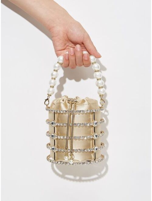 MOTF Premium Faux Pearl Beaded Clutch Bag
