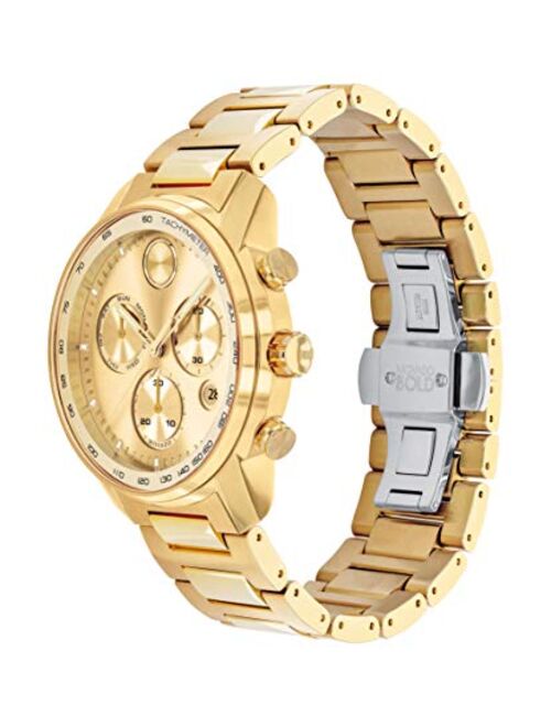 Movado Men's Swiss Quartz Watch with Stainless Steel Strap, Yellow Gold, 21.95 (Model: 3600741)