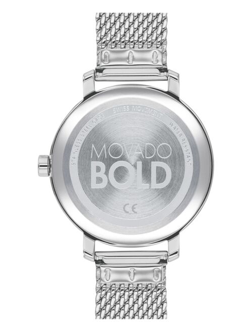 Movado Women's Swiss Bold Stainless Steel Mesh Bracelet Watch 34mm