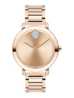 Women's Evolution Swiss BOLD Carnation Gold-Tone Stainless Steel Bracelet Watch 34mm Style #3600650