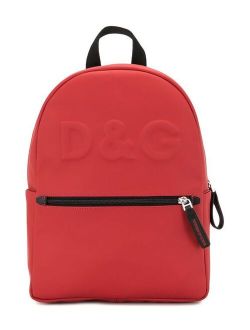 Kids logo-embossed backpack