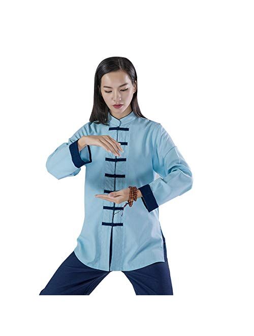 KSUA Womens Martial Arts Uniform Tai Chi Suit Chinese Kung Fu Clothing Cotton Wing Chun Clothes Zen Meditation