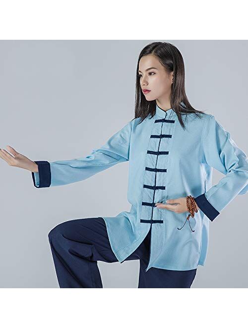 KSUA Womens Martial Arts Uniform Tai Chi Suit Chinese Kung Fu Clothing Cotton Wing Chun Clothes Zen Meditation
