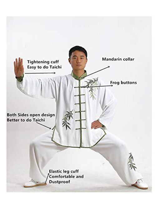 Uigerl Hand Embroidery Unisex Tai Chi Uniform Cotton Chinese Kung Fu artial Arts Wear