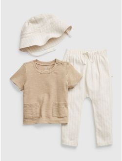 Baby 100% Organic Cotton 3-Piece Outfit Set