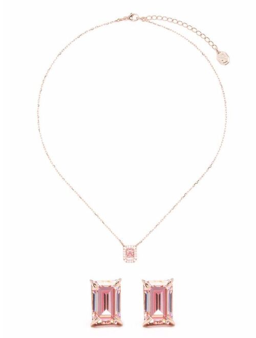 Swarovski Millenia octagon cut necklace and earrings set