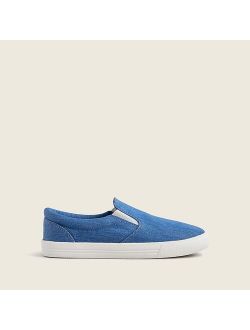 Boys' slip-on sneakers in chambray