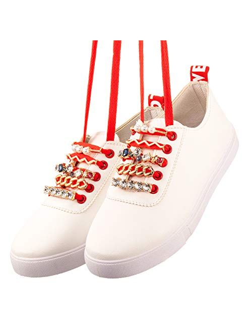 Waydress 18 Pieces Shoelaces Decorations Clips Faux Crystal DIY Decorative Shoe Clips Charm for Sneakers and Casual Shoes Stylish Accessory (Simple Style)