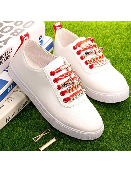 Waydress 18 Pieces Shoelaces Decorations Clips Faux Crystal DIY Decorative Shoe Clips Charm for Sneakers and Casual Shoes Stylish Accessory (Simple Style)