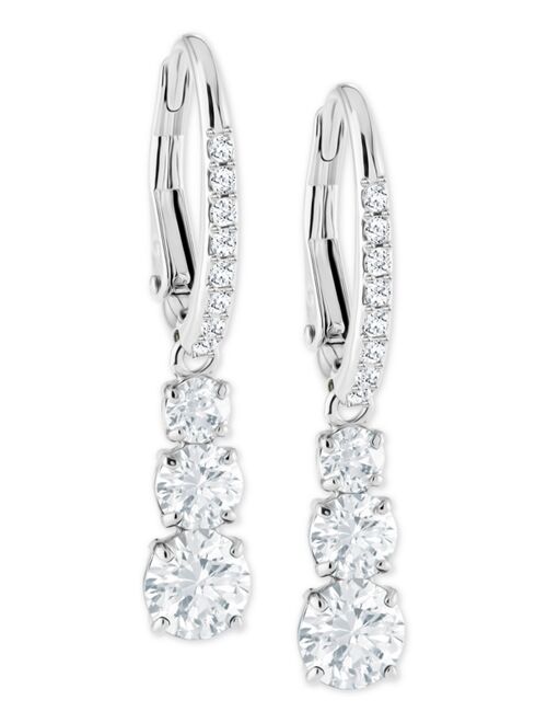 Swarovski Silver-Tone Crystal Drop Earrings
