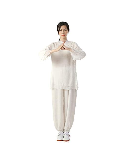 KSUA Womens Tai Chi Suit Clothes Kung Fu Clothing Cotton Martial Arts Uniform