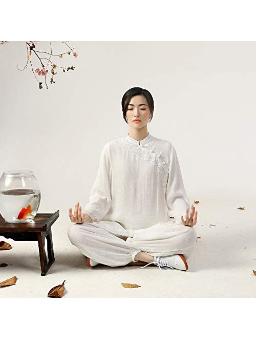 KSUA Womens Tai Chi Suit Clothes Kung Fu Clothing Cotton Martial Arts Uniform