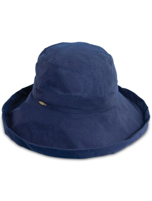 Scala Cotton Big Brim Inner Drawstring Sun Hat