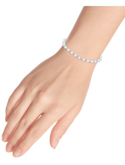 Swarovski Macy's Crystal Beaded Stretch Bracelet in Sterling Silver
