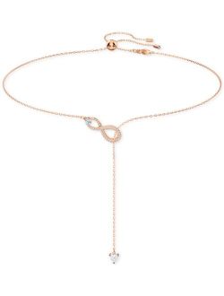 Rose Gold-Tone Infinity Symbol & Crystal Lariat Necklace, 19"   2" extender
