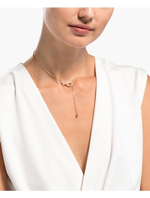Swarovski Rose Gold-Tone Infinity Symbol & Crystal Lariat Necklace, 19" + 2" extender