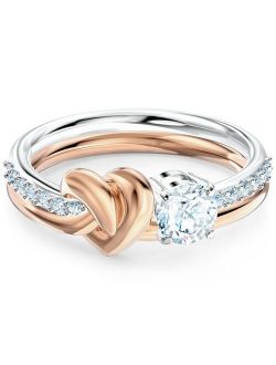 Two-Tone Heart Knot & Crystal Ring