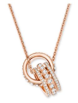 Crystal Interlocking Loop 16-1/2" Pendant Necklace