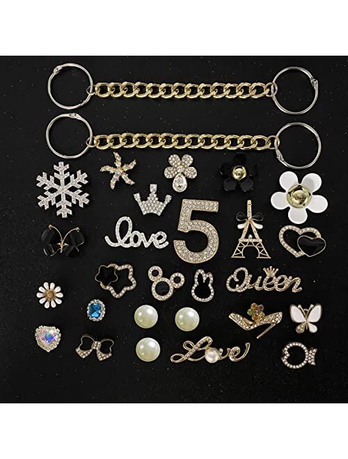 Coio Enamel Shoe Charms, Crystal Clog Charms Shoe Chain Charms Fits for Shoes Sandals Wristbands Decoration for Women Ladies Christmas Gifts Party Favors