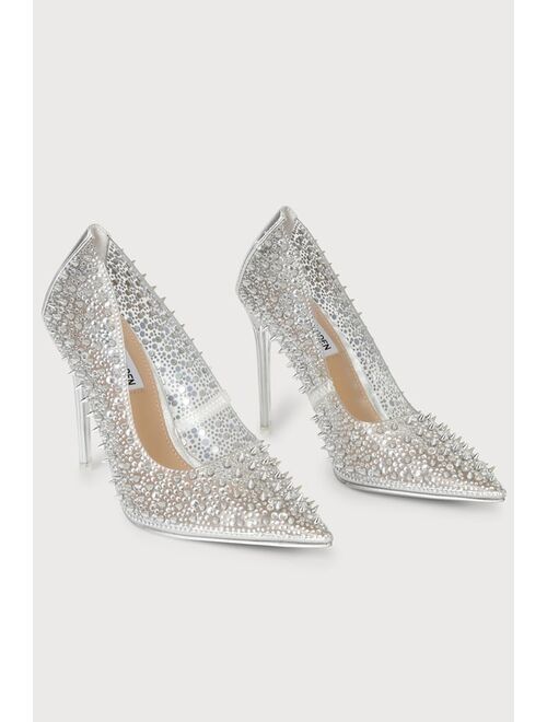 Steve Madden Various Clear Rhinestone Studded Pointed-Toe Pumps