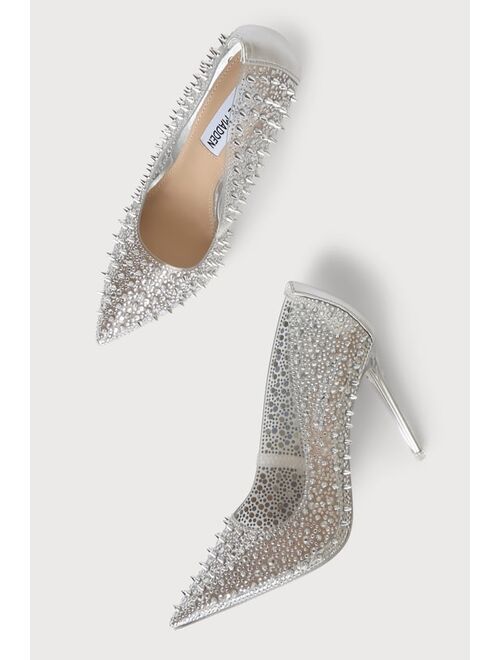 Steve Madden Various Clear Rhinestone Studded Pointed-Toe Pumps