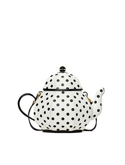 Wonderland Teapot Polka Dot Crossbody Purse Bag