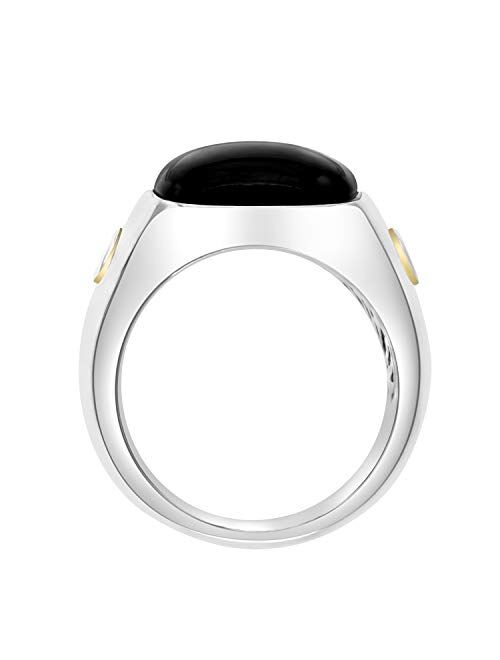 Effy 925 Sterling Silver & 18K Yellow Gold Onyx Ring, 9.5 TCW IRS0N832XX