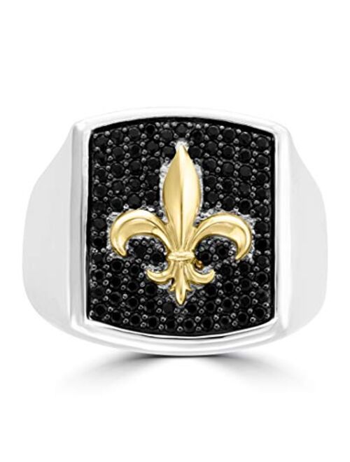 Effy 925 Sterling Silver & 18K Yellow Gold Black Sapphire Ring, 0.95 TCW IRL0M658S5