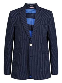 Boys' Blazer Suit Jacket, Button Closure, Notch Lapel & Front Flap Pockets