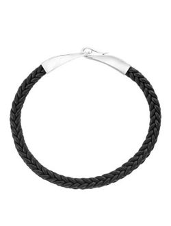 925 Sterling Silver/Leather Bracelet IBK0M577S0