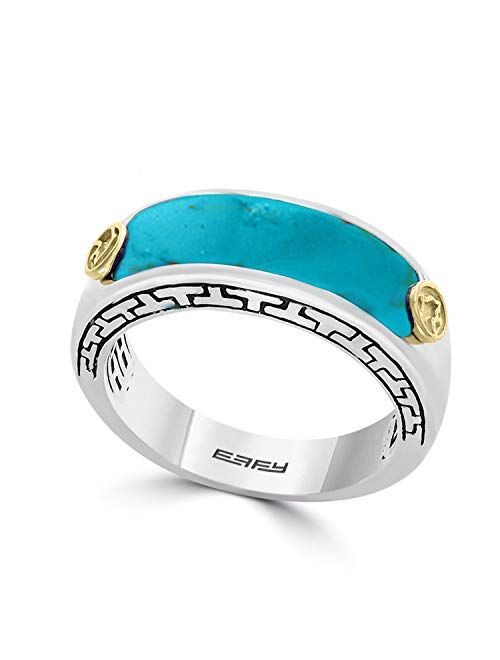 Effy 925 Sterling Silver & 18K Yellow Gold Turquoise Ring, 0.3 TCW IRL0J760T1