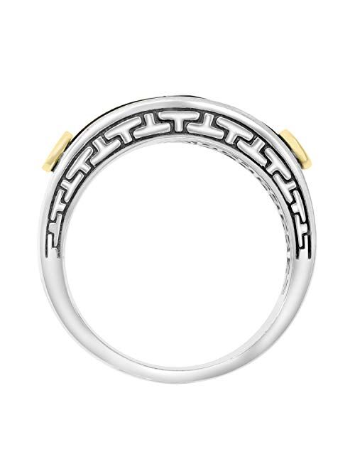 Effy 925 Sterling Silver & 18K Yellow Gold Onyx Ring, 0.4 TCW IRL0J760XX