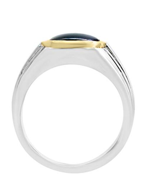 Effy 925 Sterling Silver & 18K Yellow Gold Onyx & Diamond Ring, 2.39 TCW HRM0L149DX