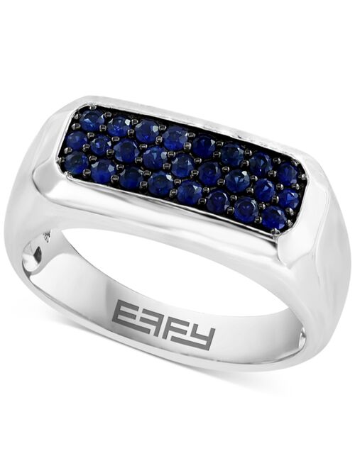 EFFY Collection EFFY® Men's Sapphire Cluster Ring (5/8 ct. t.w.) in Sterling Silver