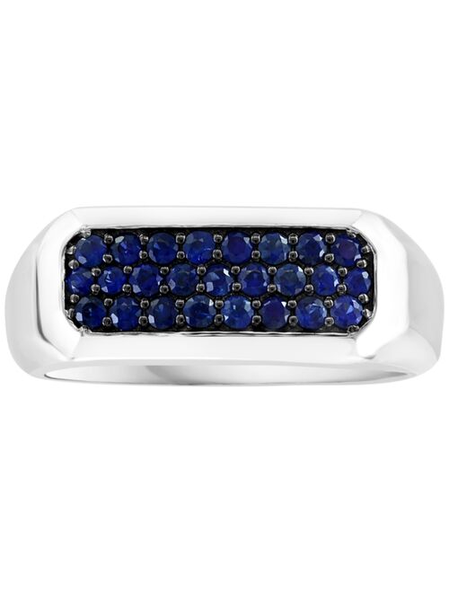 EFFY Collection EFFY® Men's Sapphire Cluster Ring (5/8 ct. t.w.) in Sterling Silver