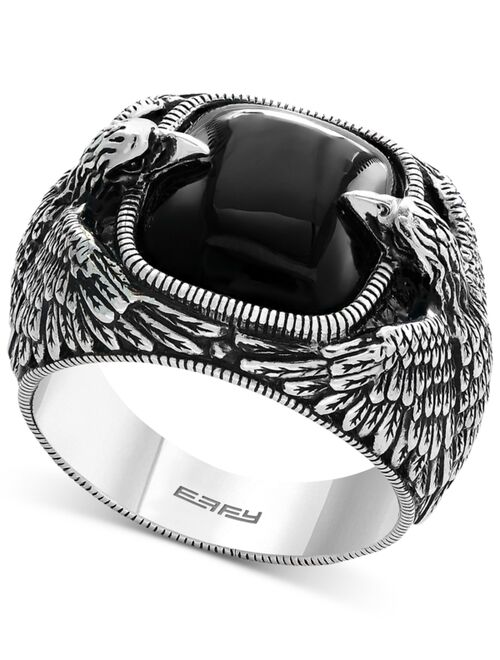 EFFY Collection EFFY® Men's Onyx Eagle Ring (10 ct. t.w.) in Sterling Silver