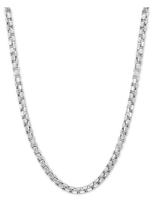 EFFY Collection EFFY® Rounded Box Link 24" Chain Necklace in Sterling Silver