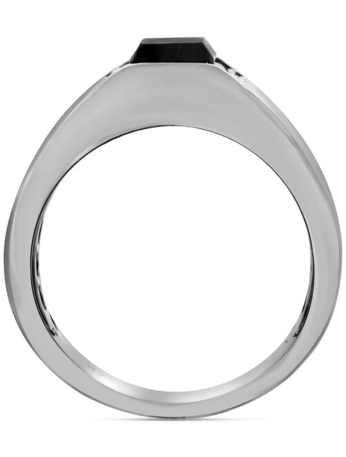 EFFY Collection EFFY® Men's Black Spinel & White Topaz (1-1/2 ct. t.w.) Ring in Sterling Silver