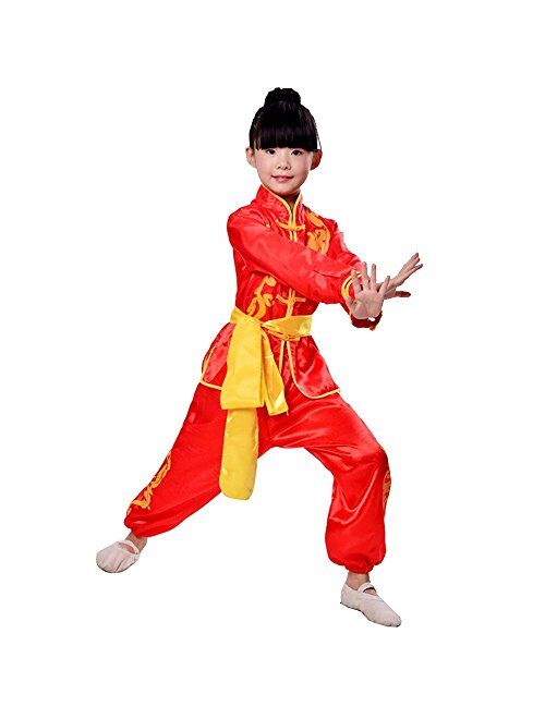 ZooBoo Martial Arts Uniform Kung Fu Training Clothes with Belt - Synthetic Silk