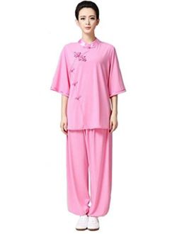 ZooBoo Tai Chi Uniform Clothing - Chinese Traditional Tai Chi Apparel Kung Fu Clothing for Women - Crystal Hemp