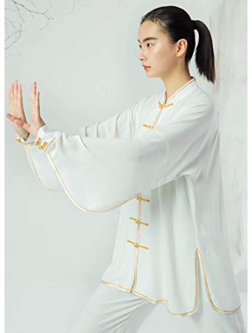 KSUA Women Tai Chi Uniform Chinese Chiffon Tai Chi Suits Martial Arts Wear