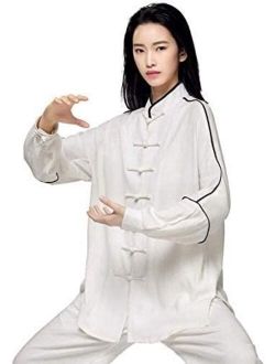 ZHANGHAN Adult Tai Chi Uniform Kung Fu Tang Suit Wushu Suit Tai Chi Uniform Clothing Martial Arts Wing Chun Shaolin Kung Fu Taekwondo Training Cloths (Color : A, Size : L