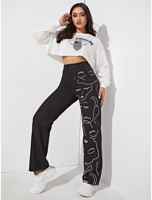 Shein High Waisted Figure Graphic Jeans